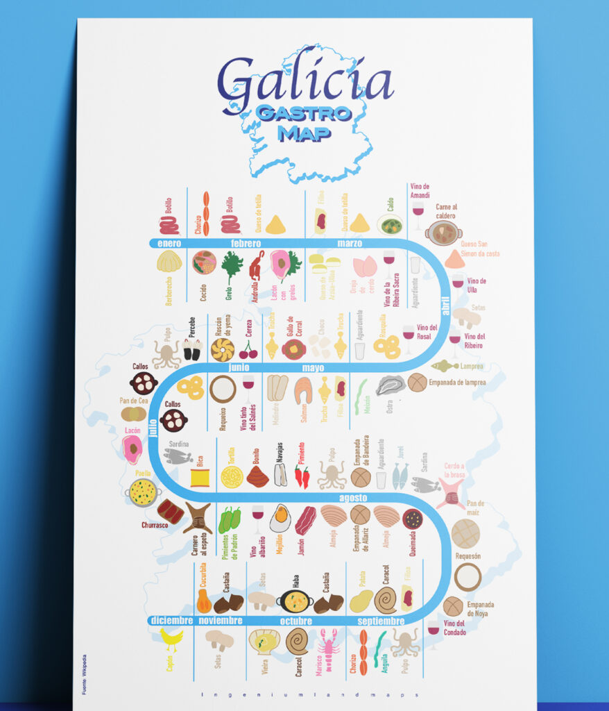 Ruta gastronomica por Galicia - Mapas - Rutas - Planos - Ingeniumland Maps